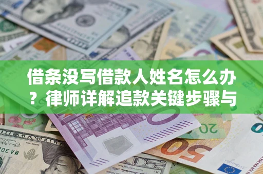 北京借条没写借款人姓名怎么办？律师详解追款关键步骤与证据链构建